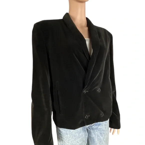 L’Avion Double Breasted Velvet Waist Jacket, Black |L - Picture 11 of 15